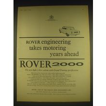 1963 Rover 2000 Car Ad - Rover engineering takes motoring years ahead