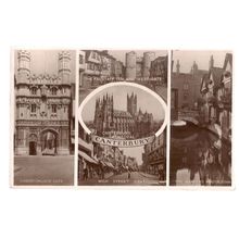 CANTERBURY KENT multiview used vintage postcard by Valentine 1954 postmark #