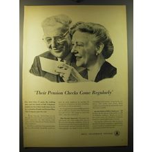1950 Bell Telephone Ad - Their pension checks come regularly