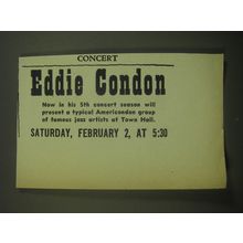 1946 Eddie Condon Concert Ad - Eddie Condon Now in his 5th concert season