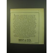 1950 Best & Co. Fashion Ad - A Woman's Fancy Turns to Thoughts of Clothes