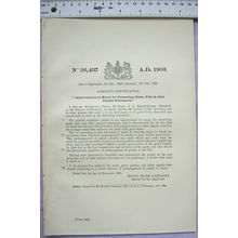 1903 Patent No. 26,437 preserving game fish organic, Eduard Markmann, Elberfeld