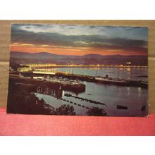 DOUGLAS BAY by night, Isle of Man used postcard 1967 pm =