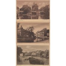 Bamberg Canal Boats Kanal 3x German Old River Postcard s