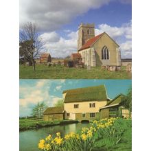 Letheringham Church Water Mill Suffolk Storm Cloud 2x Postcard