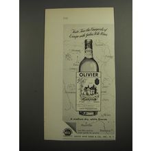 1952 Olivier Wine Ad - Taste tour the vineyards of Europe with Julius Wile Wines
