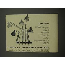 1953 Edward A. Roffman Luxo Lamp Advertisement