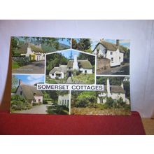 SOMERSET COTTAGES. multiview, used postcard by J. Salmon 1981 pm #