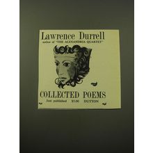 1960 Dutton Book Advertisement - Collected Poems by Lawrence Durrell