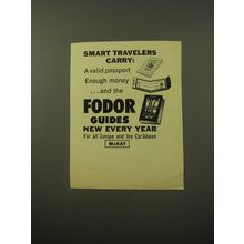 1960 Fodor Guides Ad - Smart Travelers Carry