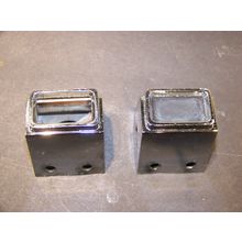 1964 JEEP 4 WHEEL DRIVE & NEUTRAL WARNING LIGHT BEZELS & COLORED INSERTS OEM