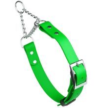 Dog Pet Martingale Collar with Metal Buckle W 1" x L 14"-20" Tropical Green