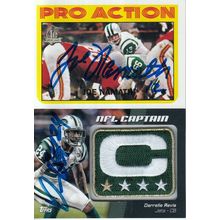 JOE NAMATH & DARRELLE REVIS COMMEMORATIVE PATCH AUTO 1996/12 NY JETS HOF CHAMPS