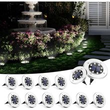 SOLPEX Solar Ground Lights, 12 Pack Solar Lights Outdoor Waterproof, 8 LED Solar