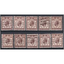 sg436 1 1/2d purple-brown X 10 fine used (C1918)