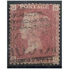 1858 SG43 1d Red Plate 212 Good+ Used Check Letters "NG" ...