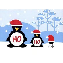 HO HO HO - Christmas Tree Free Greeting Card - 12611