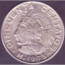 1975 Mexico 50 Centavos Coin