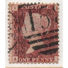 sg43 1d red plate 186 FINE USED " A I " (reds)