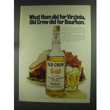 1972 Old Crow Bourbon Ad - Ham did for Virginia