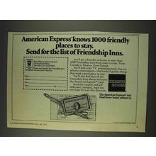1977 American Express Card Ad - Friendship Inns
