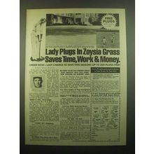 1980 Zoysia farm nurseries Ad - Lady Plugs In Zoysia Grass