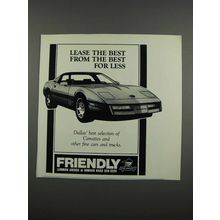 1983 Friendly Chevrolet Car Dealer Ad - Corvette