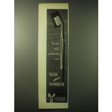 1948 Squibb Angle Toothbrush Ad - The angle makes toothbrushing easier