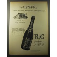 1953 B&G Sparkling Burgundy Ad - Menu specialites pour Thanksgiving - 26
