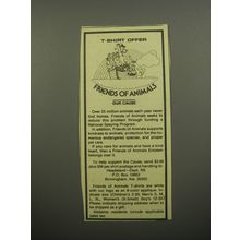 1974 Friends of Animals Advertisement - T-shirt offer