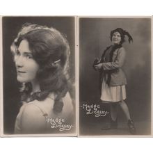 Madge Lindsay Eccentric Glamour Odd Fashion 2x Hand Signed Postcard s