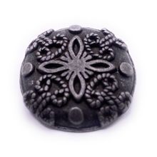 23mm Zinc Alloy Metal Sewing Shank Buttons Round Antique Silver Flower Carved