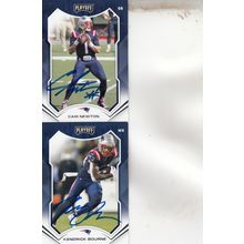 CAM NEWTON & KENDRICK BOURNE AUTOGRAPH 2021 NEW ENGLAND PATRIOTS ALL-PRO OFFENSE