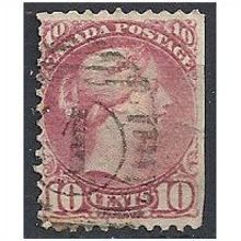 Canada 1889 SG111 10c Brownish-Pink Good Used - cut perfs at right.