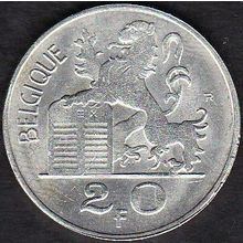 1949 Belgium 20 Francs Silver Coin French