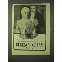 1955 Regency Cream Sherry Ad - Elizabeth Taylor and Stewart Granger