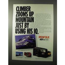 1989 Pentax IQZoom 700 Camera Ad - Climber Zooms Up