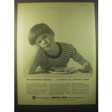 1965 Metal Box Ad - No packaging industry No beans on Johnny's toast
