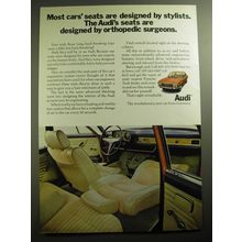 1970 Audi Car Advertisement - Most cars' seats are designed by stylists.