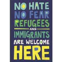 Refugees Are Welcome Here Anti Racism Campaign Politics Postcard