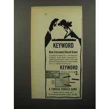 1953 Parker Brothers Keyword Board Game Advertisement