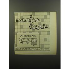 1953 Selchow & Righter Scrabble Board Game Ad - Everybody Loves Scrabble