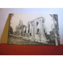 ABBEY RUINS and St. JOHN'S CHURCH, Somerset. unused antique postcard #
