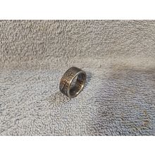Handcrafted 1957 Franklin 90% silver half dollar coin ring size 10