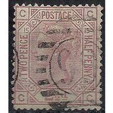 1879 SG141 2 1/2d Rosy-Mauve Plate 15 Good/Fine Used Check Letters "GC".