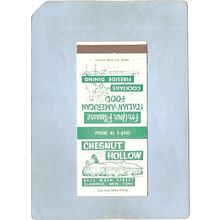 New York Clarence Matchcover Chesnut Hollow Restaurant 8435 Main St w/Map ~2364