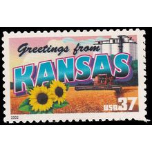 3711 37c Kansas Fine MNH V2788