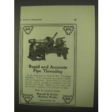 1922 Bignall & Keeler Pipe Threading Machines Ad