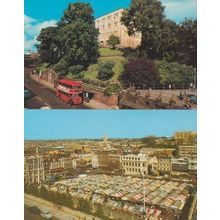 Norwich 511 Bus Castle Museum Market Aerial 2x 1970s Postcard