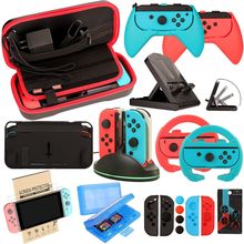 Accessories Kit for Nintendo Switch / Switch OLED Model Games Bundle Wheel Grip